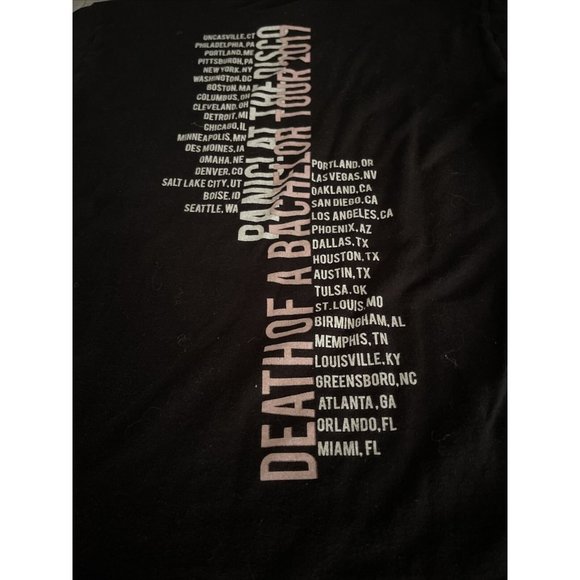 Panic At The Disco Shirt Mens Medium Black Concert Tee Death Bachelor Tour 2017 - Picture 6 of 9